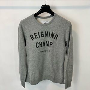 Reigning Champ Logo Grey Crew Sweatshirt Medium
